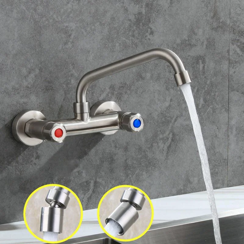 Circular 2-Handle Bathroom Tap Single Hole Wall Mounted Bathroom Tap -Bathlova