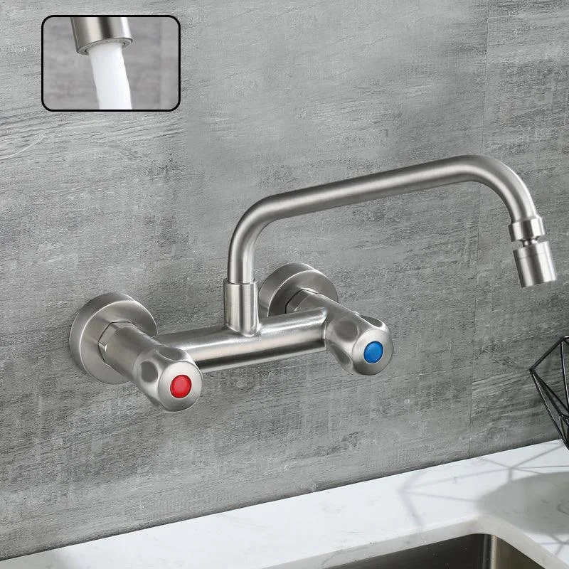 Circular 2-Handle Bathroom Tap Single Hole Wall Mounted Bathroom Tap -Bathlova