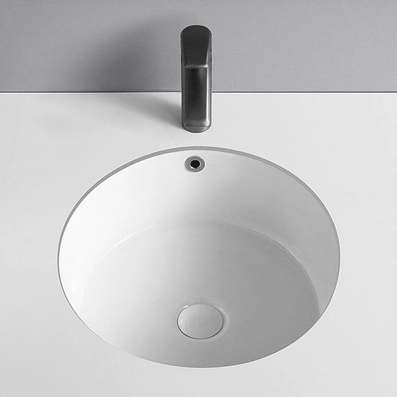 Circular Bathroom Sink Modern White Vitreous China Drop-in Bathroom Sink -Bathlova