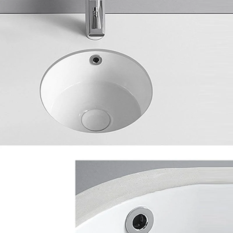 Circular Bathroom Sink Modern White Vitreous China Drop-in Bathroom Sink -Bathlova