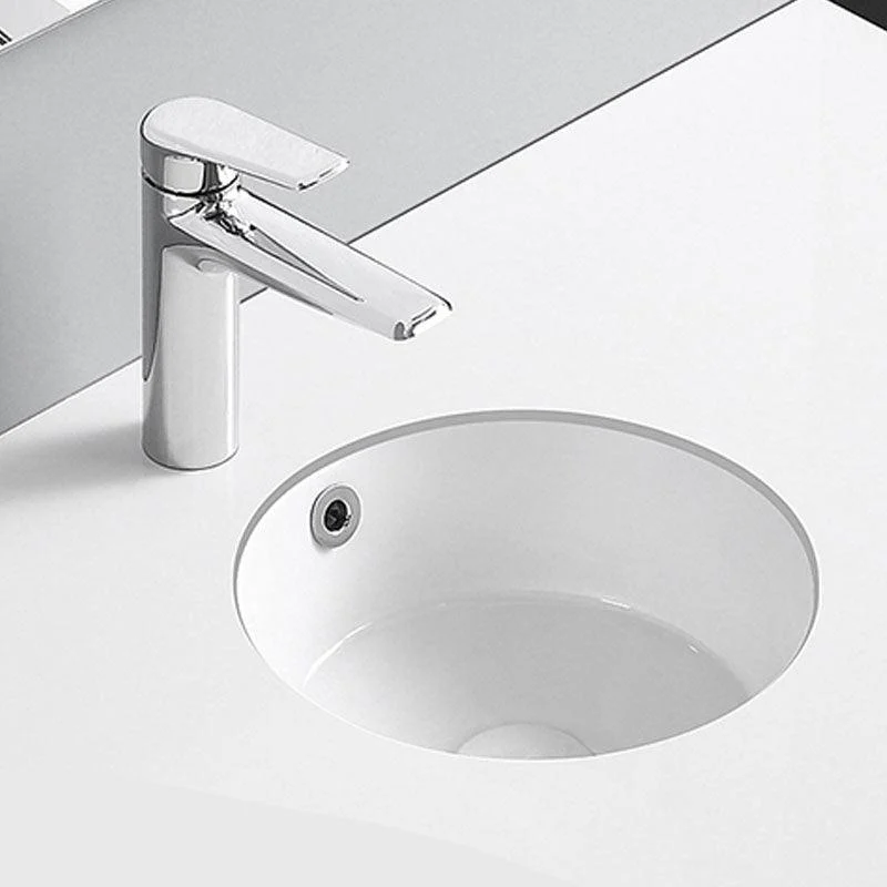 Circular Bathroom Sink Modern White Vitreous China Drop-in Bathroom Sink -Bathlova