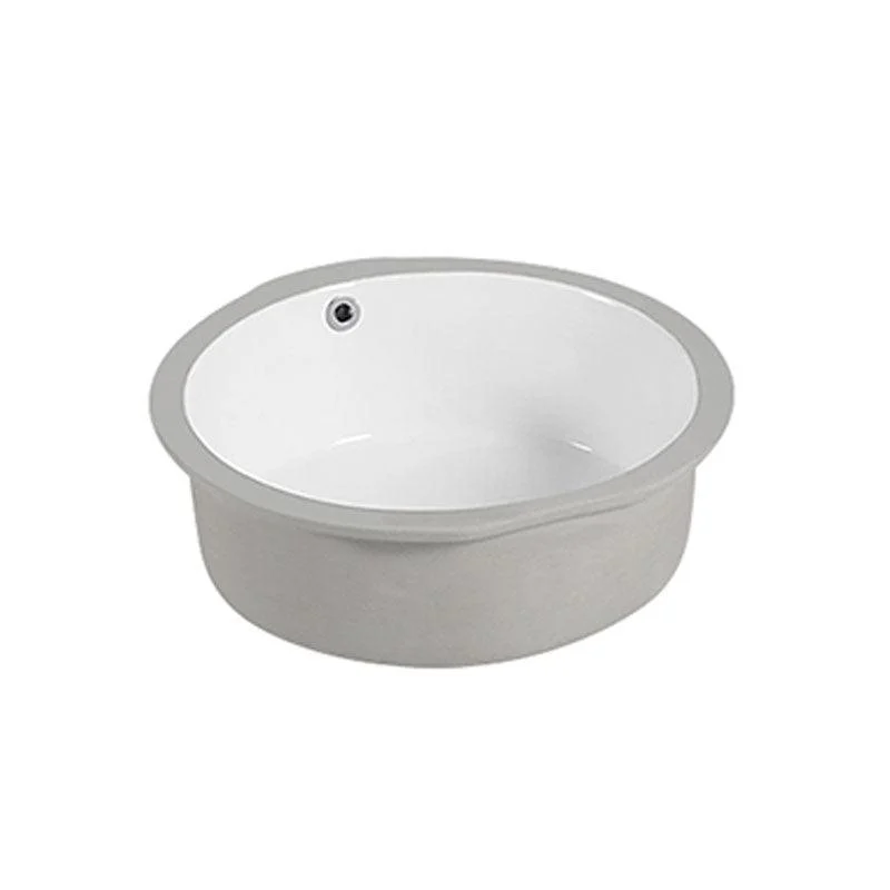 Circular Bathroom Sink Modern White Vitreous China Drop-in Bathroom Sink -Bathlova