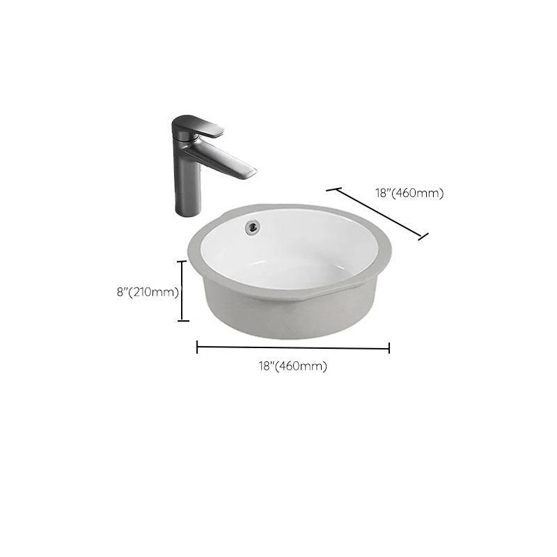 Circular Bathroom Sink Modern White Vitreous China Drop-in Bathroom Sink -Bathlova