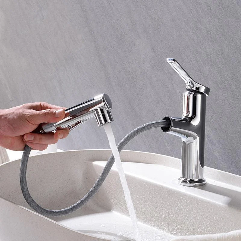 Circular Contemporary Bathroom Tap Lever Handle Tap with Single Hole -Bathlova