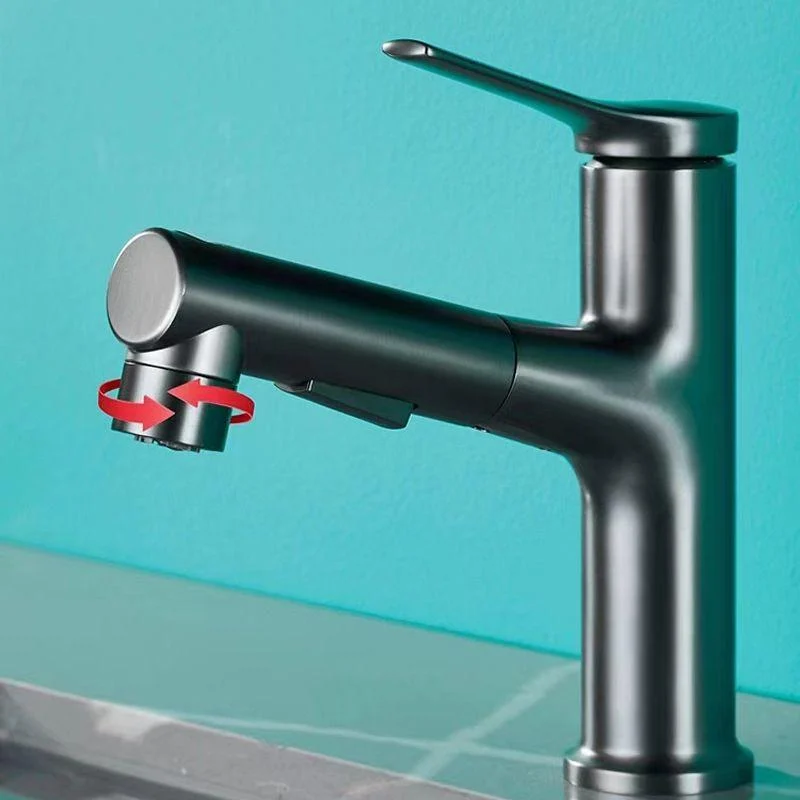 Circular Contemporary Bathroom Tap Lever Handle Tap with Single Hole -Bathlova