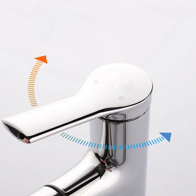 Circular Contemporary Bathroom Tap Lever Handle Tap with Single Hole -Bathlova