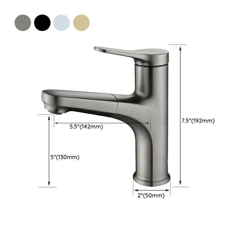 Circular Modern Basin Tap Pull-Out Single Hole Vanity Sink Tap -Bathlova