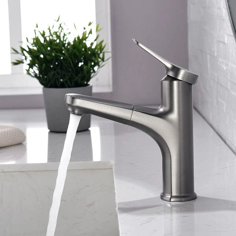 Circular Modern Basin Tap Pull-Out Single Hole Vanity Sink Tap -Bathlova