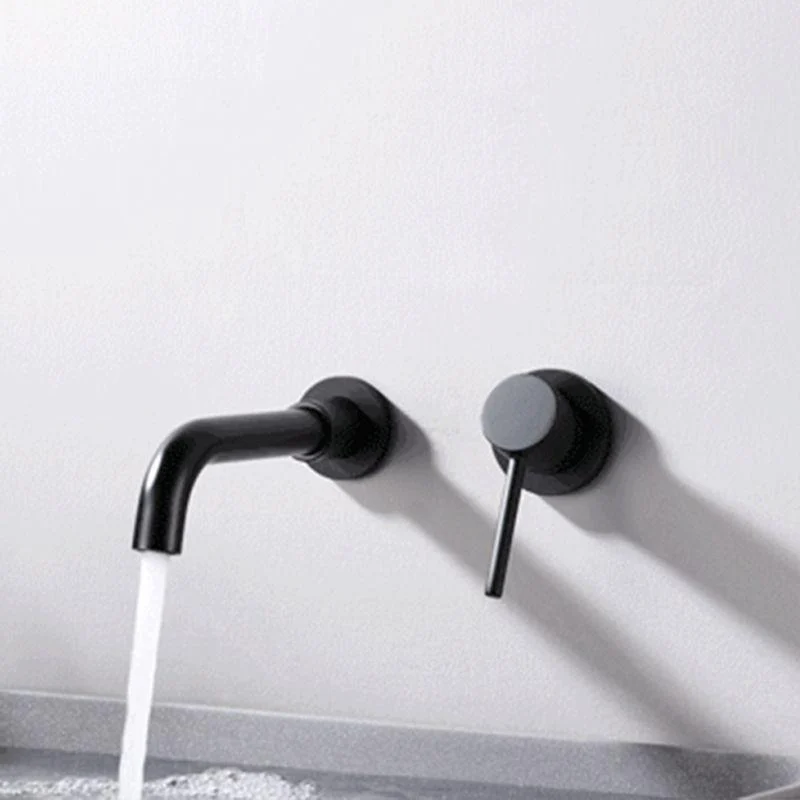 Circular Single Handle Bathroom Tap 2 Hole Wall Mounted Bathroom Tap with Swivel -Bathlova