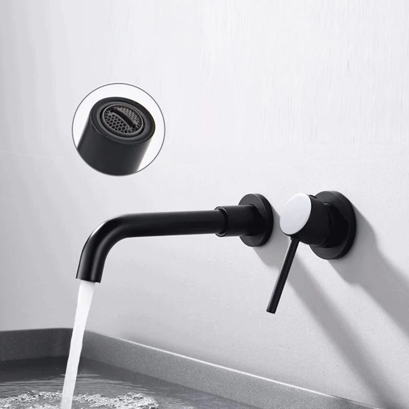 Circular Single Handle Bathroom Tap 2 Hole Wall Mounted Bathroom Tap with Swivel -Bathlova