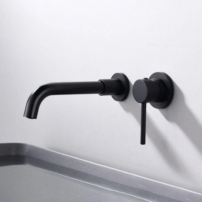 Circular Single Handle Bathroom Tap 2 Hole Wall Mounted Bathroom Tap with Swivel -Bathlova