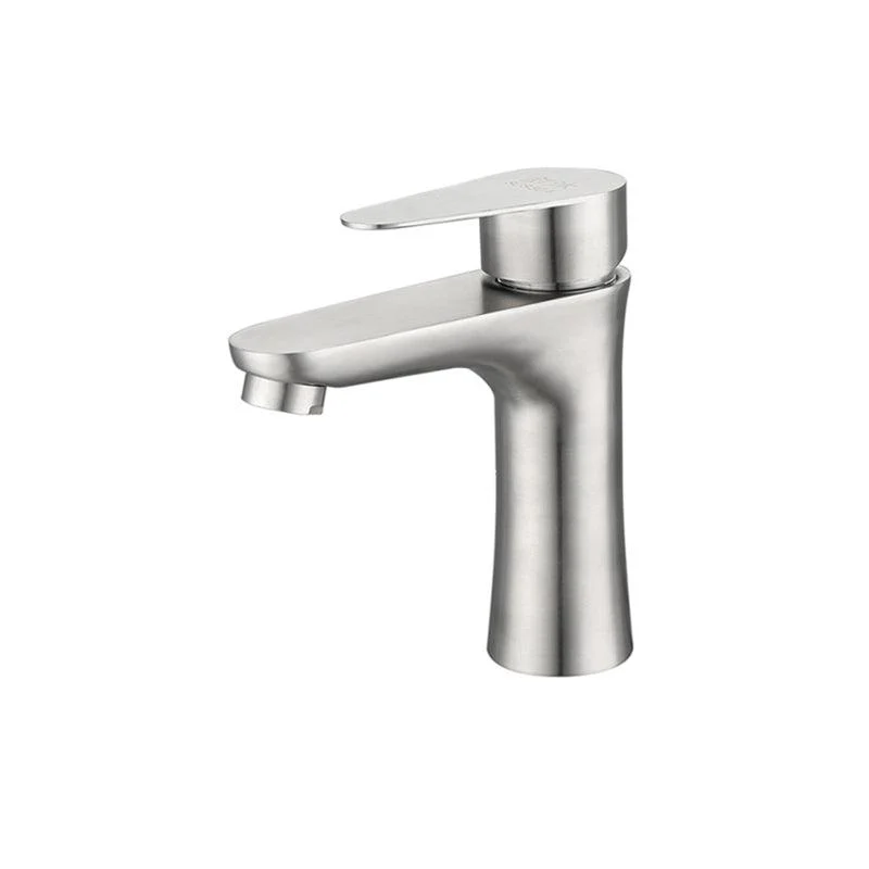 Circular Vessel Tap Lever Handle Stainless Steel Bathroom Tap with Water Hose -Bathlova