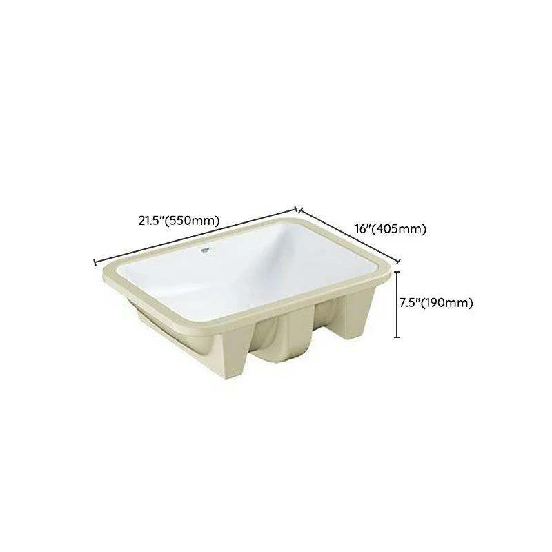 Classic Bathroom Sink Overflow Pop-Up Drain Trough Sink (Not Including Tap) -Bathlova