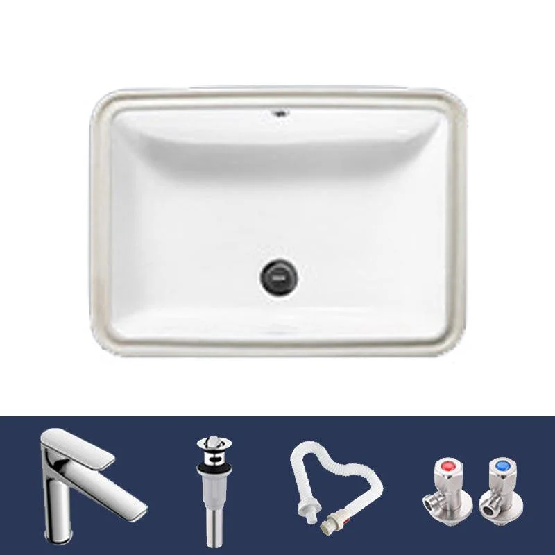 Classic Bathroom Sink Rectangular Vessel Bathroom Sink with Tap -Bathlova