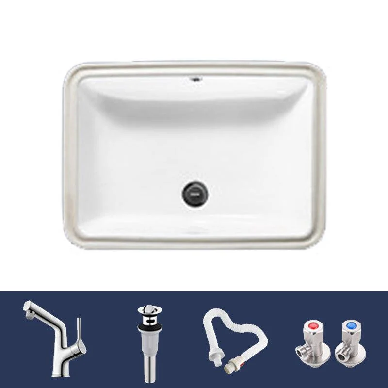 Classic Bathroom Sink Rectangular Vessel Bathroom Sink with Tap -Bathlova