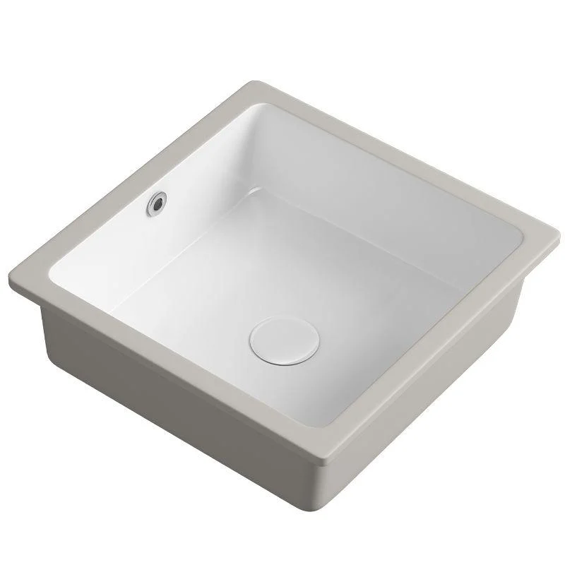 Classic Bathroom Sink Rectangular White Wash Stand with Pop-Up Drain -Bathlova