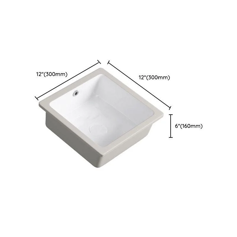 Classic Bathroom Sink Rectangular White Wash Stand with Pop-Up Drain -Bathlova