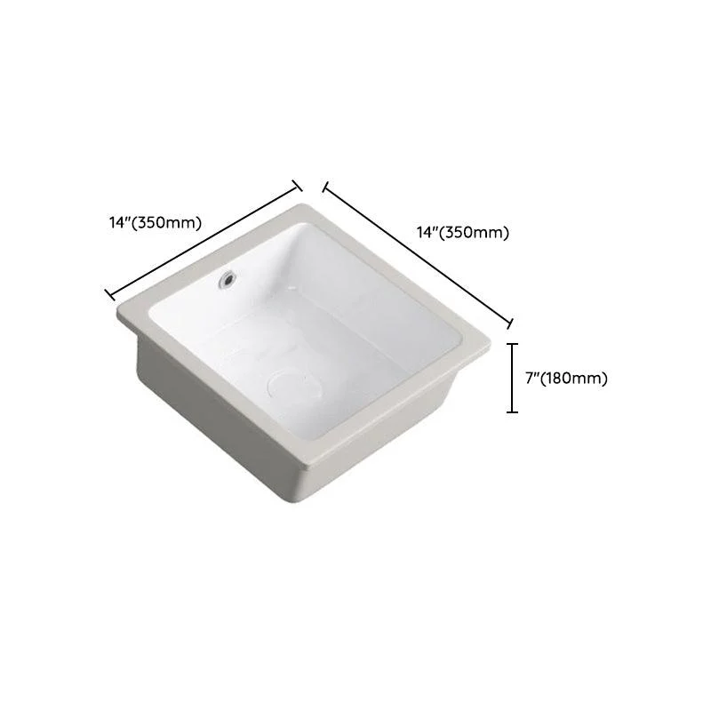 Classic Bathroom Sink Rectangular White Wash Stand with Pop-Up Drain -Bathlova