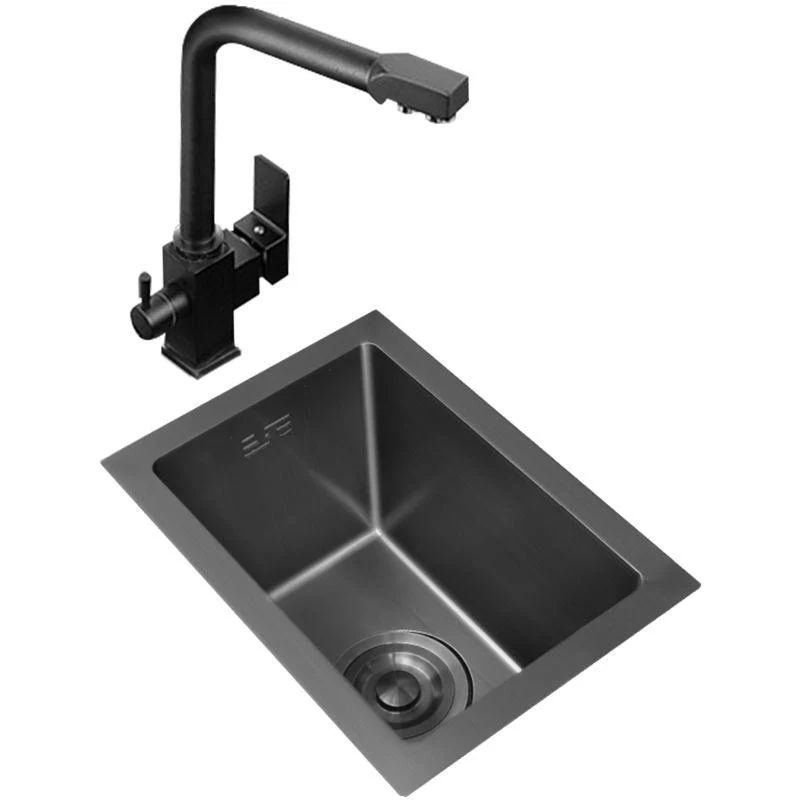 Classic Black Sink Overflow Stainless Steel Workstation Sink with Tap -Bathlova