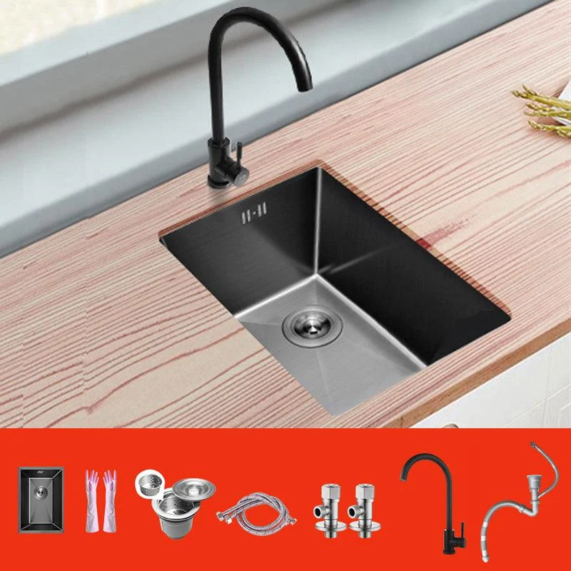 Classic Black Sink Overflow Stainless Steel Workstation Sink with Tap -Bathlova