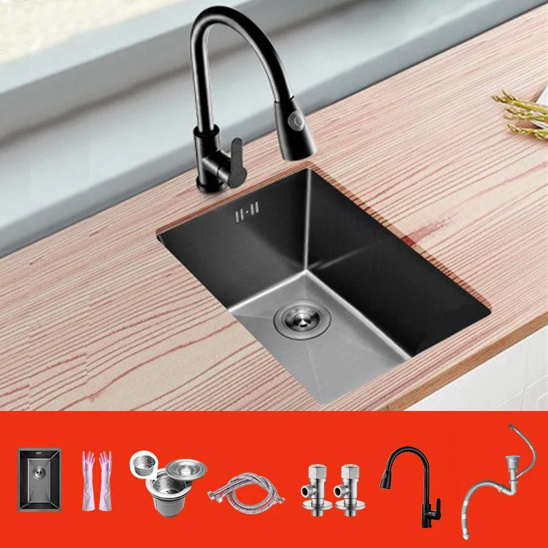 Classic Black Sink Overflow Stainless Steel Workstation Sink with Tap -Bathlova