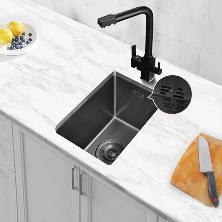 Classic Black Sink Overflow Stainless Steel Workstation Sink with Tap -Bathlova