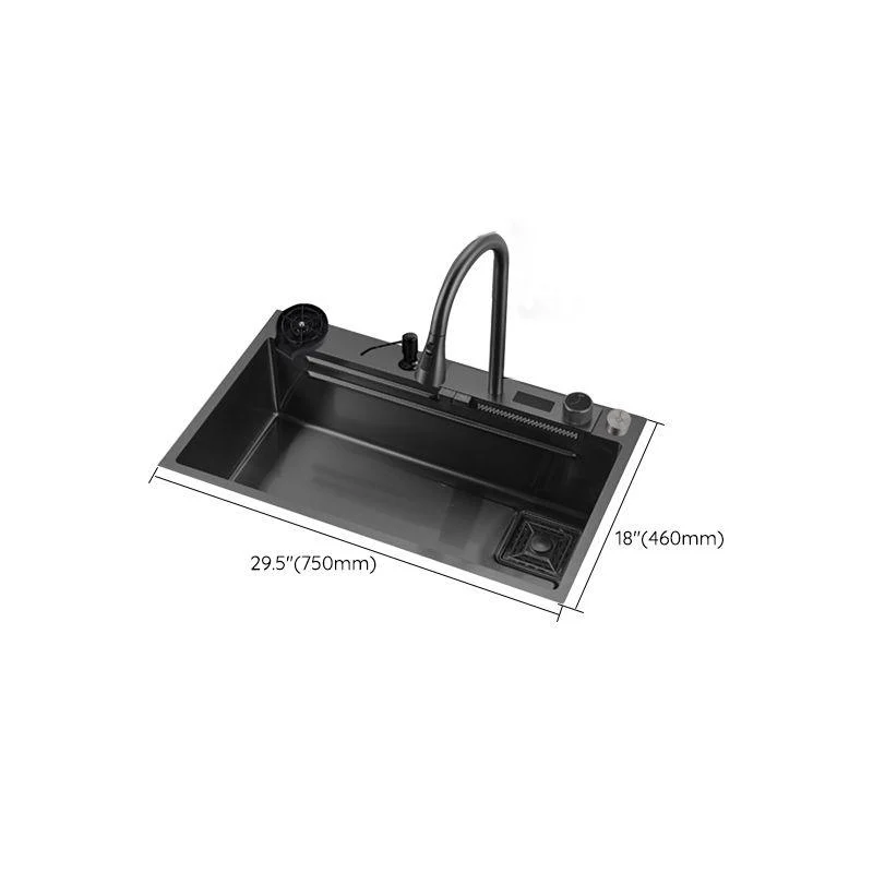 Classic Black Sink Stainless Steel Single Basin Sink with Soundproofing -Bathlova