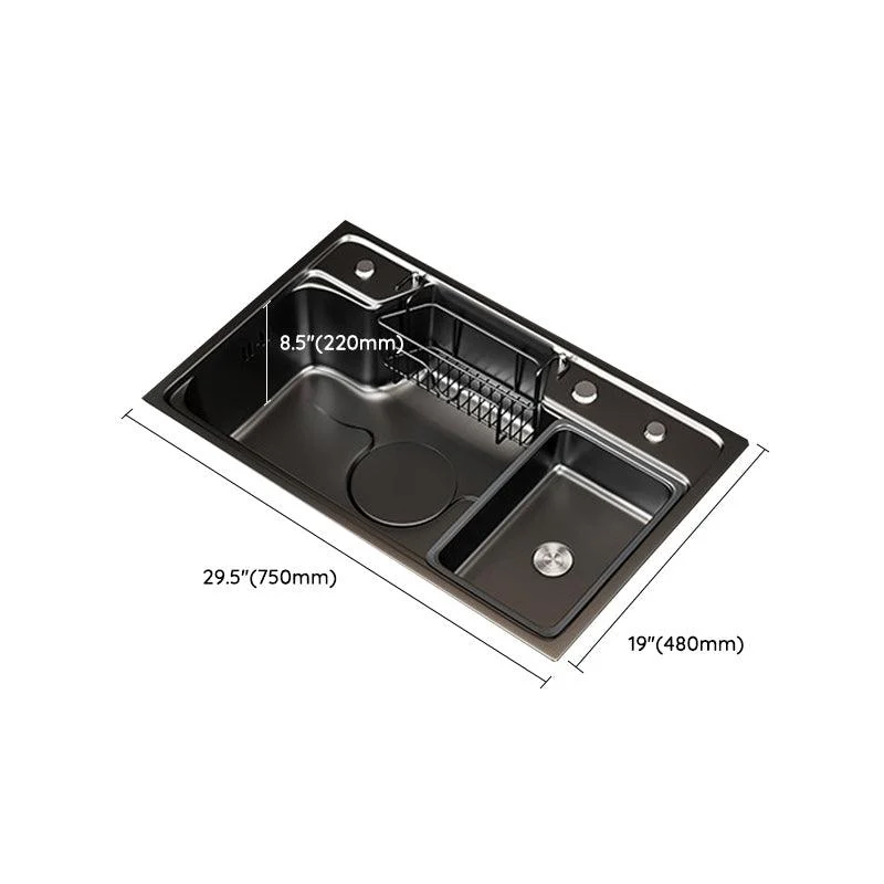 Classic Black Sink Stainless Steel Workstation Sink with Tap -Bathlova