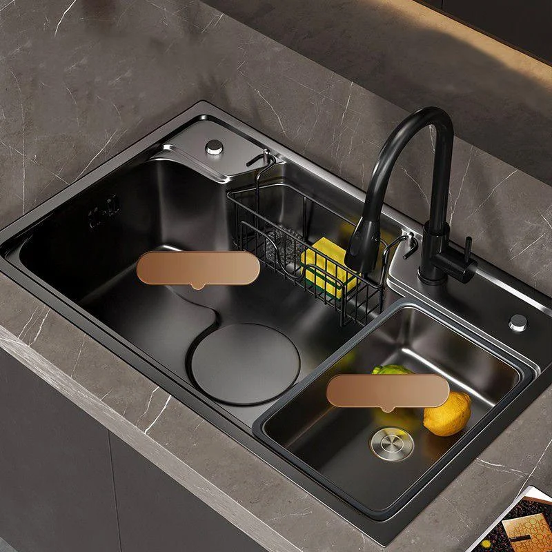 Classic Black Sink Stainless Steel Workstation Sink with Tap -Bathlova