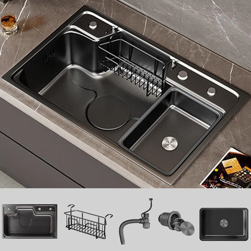 Classic Black Sink Stainless Steel Workstation Sink with Tap -Bathlova