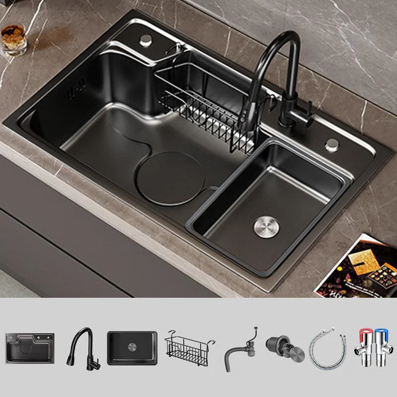 Classic Black Sink Stainless Steel Workstation Sink with Tap -Bathlova