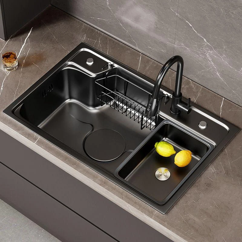 Classic Black Sink Stainless Steel Workstation Sink with Tap -Bathlova