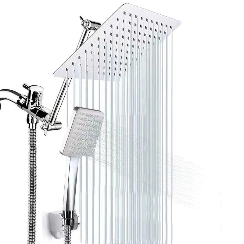 Classic Dual Shower Head Water Efficient Suqare Metal Dual Shower Head -Bathlova