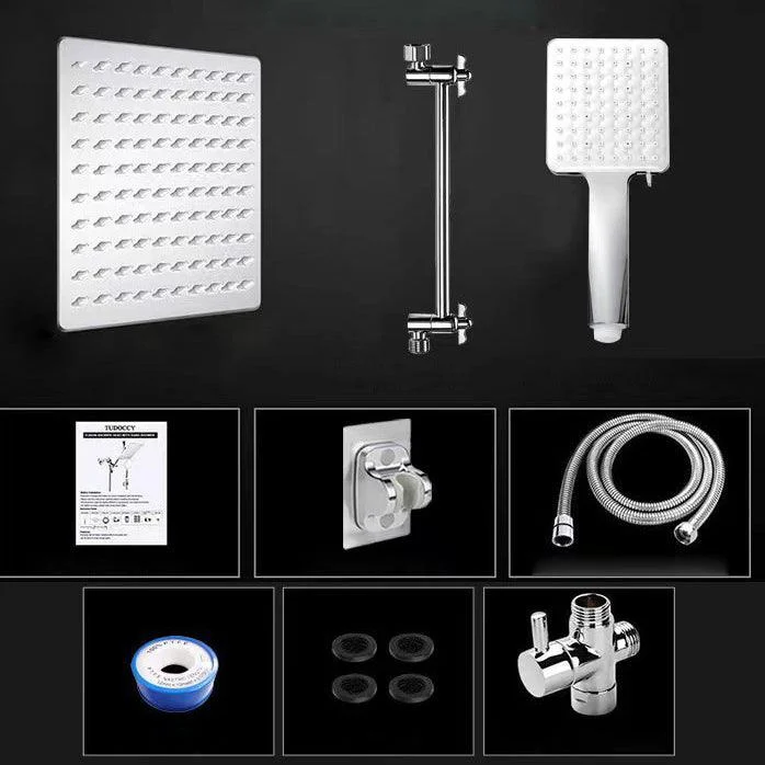 Classic Dual Shower Head Water Efficient Suqare Metal Dual Shower Head -Bathlova