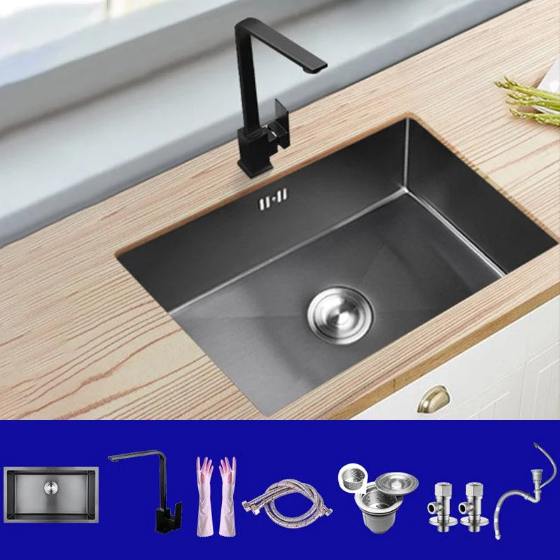 Classic Kitchen Sink Stainless Steel Black Workstation Sink with Tap -Bathlova