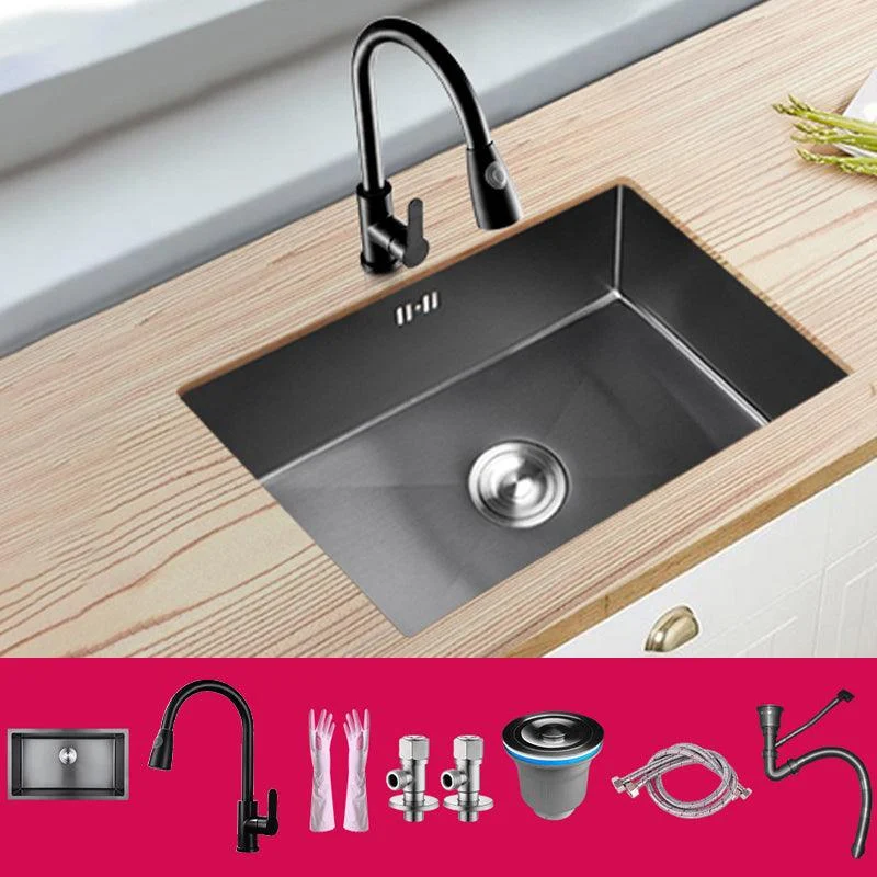 Classic Kitchen Sink Stainless Steel Black Workstation Sink with Tap -Bathlova