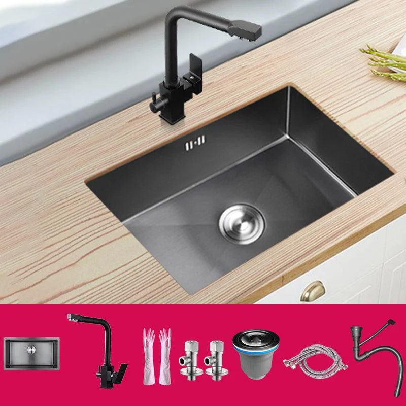 Classic Kitchen Sink Stainless Steel Black Workstation Sink with Tap -Bathlova