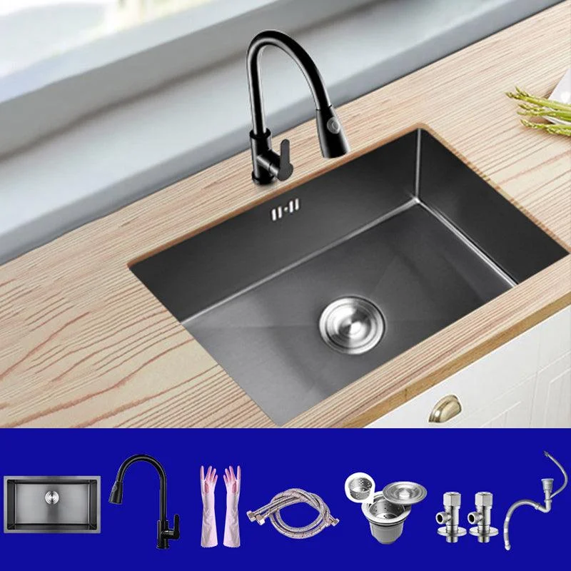 Classic Kitchen Sink Stainless Steel Black Workstation Sink with Tap -Bathlova