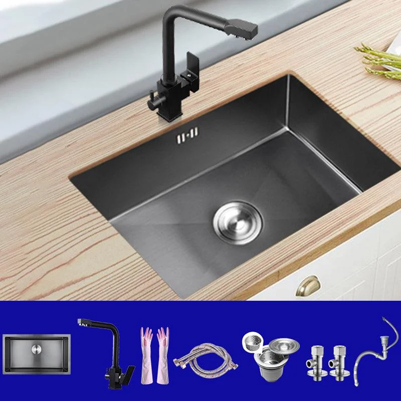 Classic Kitchen Sink Stainless Steel Black Workstation Sink with Tap -Bathlova