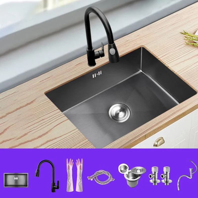 Classic Kitchen Sink Stainless Steel Black Workstation Sink with Tap -Bathlova