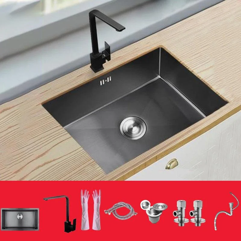 Classic Kitchen Sink Stainless Steel Black Workstation Sink with Tap -Bathlova