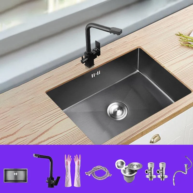 Classic Kitchen Sink Stainless Steel Black Workstation Sink with Tap -Bathlova