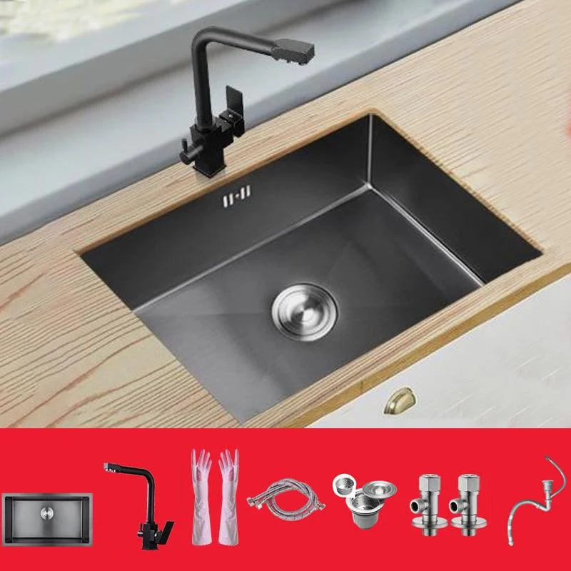 Classic Kitchen Sink Stainless Steel Black Workstation Sink with Tap -Bathlova