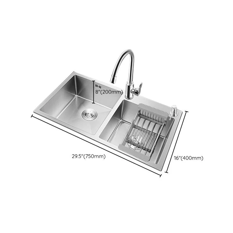 Classic Kitchen Sink Stainless Steel Corrosion Resistant Kitchen Sink with Basket Strainer -Bathlova