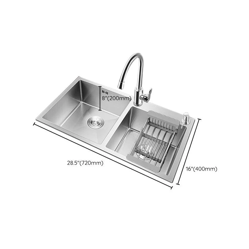 Classic Kitchen Sink Stainless Steel Corrosion Resistant Kitchen Sink with Basket Strainer -Bathlova