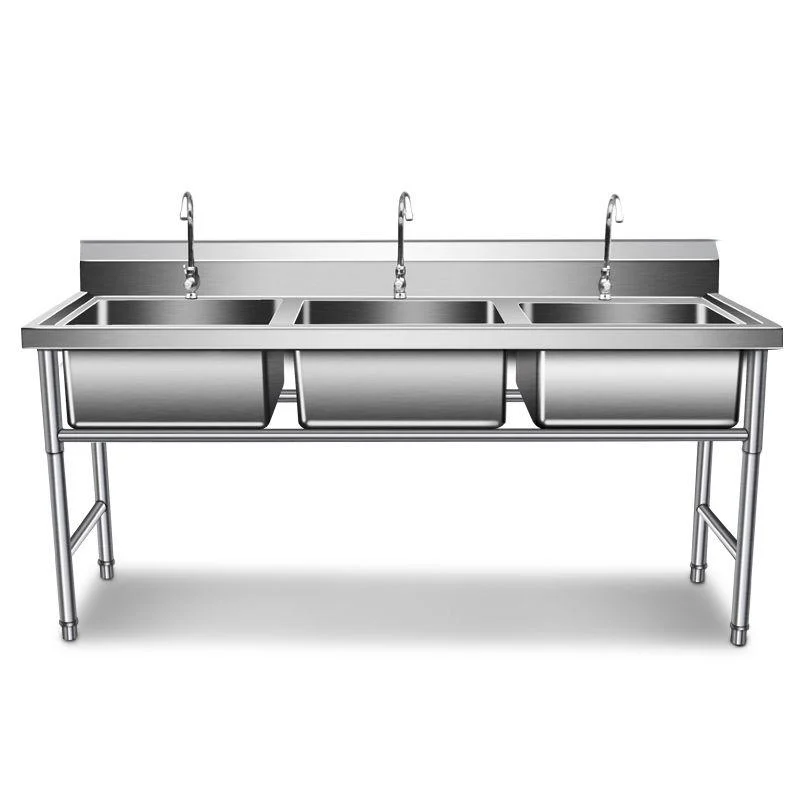 Classic Kitchen Sink Stainless Steel Double Basin Kitchen Sink with Taps -Bathlova