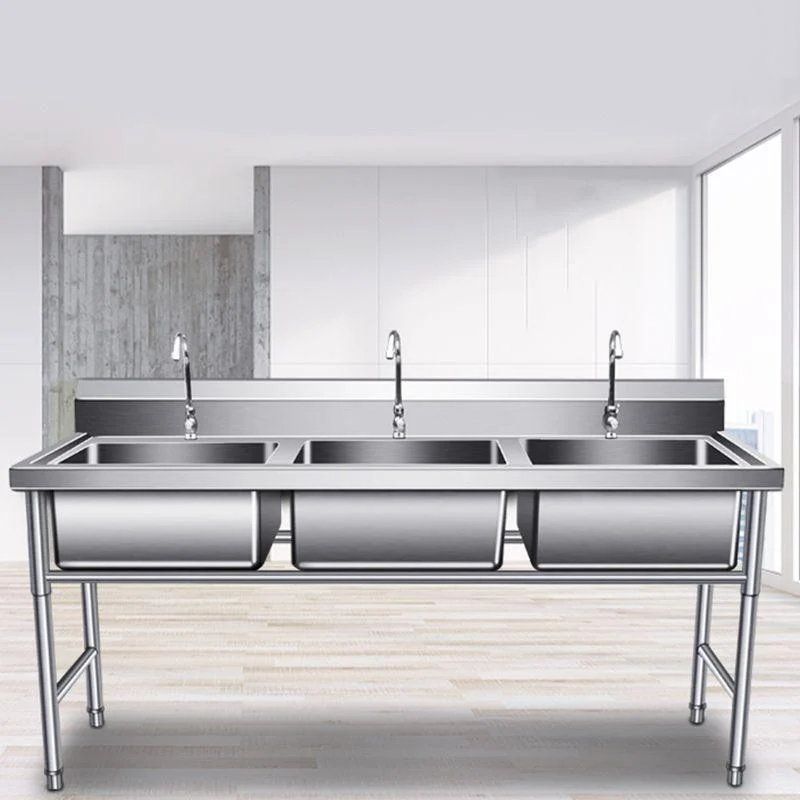 Classic Kitchen Sink Stainless Steel Double Basin Kitchen Sink with Taps -Bathlova