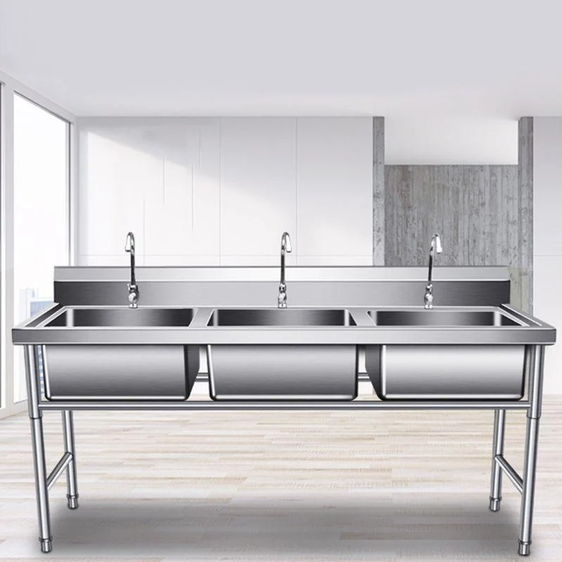 Classic Kitchen Sink Stainless Steel Double Basin Kitchen Sink with Taps -Bathlova