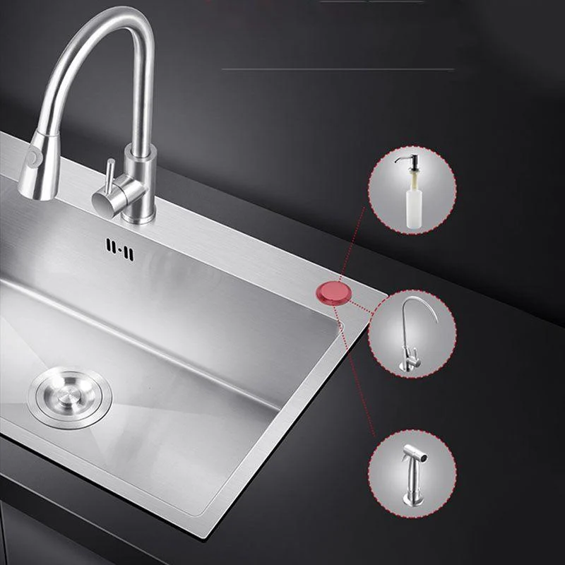 Classic Kitchen Sink Stainless Steel Friction Resistant Kitchen Sink with Drain Assembly -Bathlova