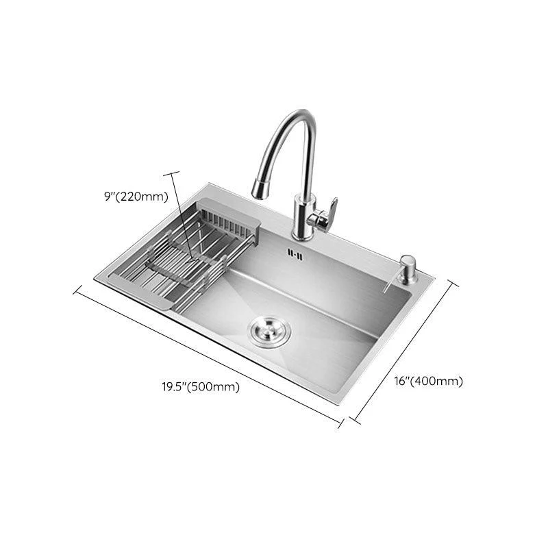 Classic Kitchen Sink Stainless Steel Friction Resistant Kitchen Sink with Drain Assembly -Bathlova